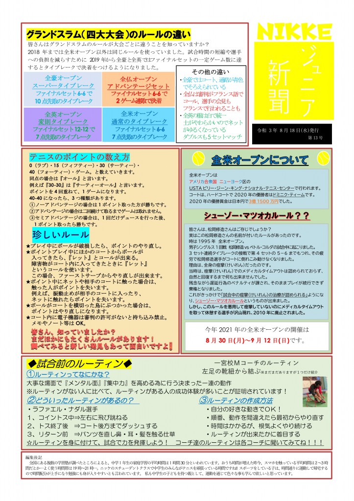 ジュニア新聞2021第13号　